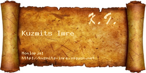 Kuzmits Imre névjegykártya