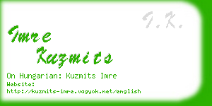 imre kuzmits business card